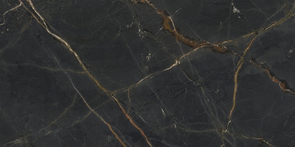 High Gloss Porcelain Slab Tile Dolomite Black
