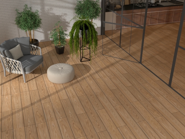 Punch Wooden Plank Tiles Elegant Beige