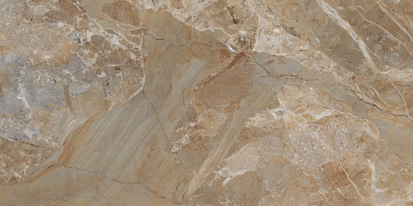 Glossy Glazed Porcelain Tiles Illusion Ochre